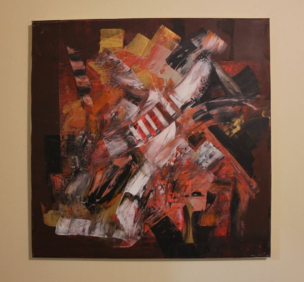Dark Red, Black and White